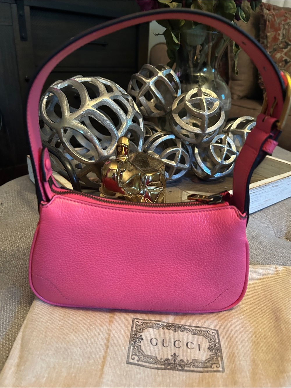 Gucci Aphrodite mini pink leather bag - Picture 7 of 16